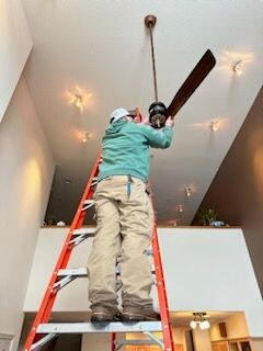 Electrician on a ladder